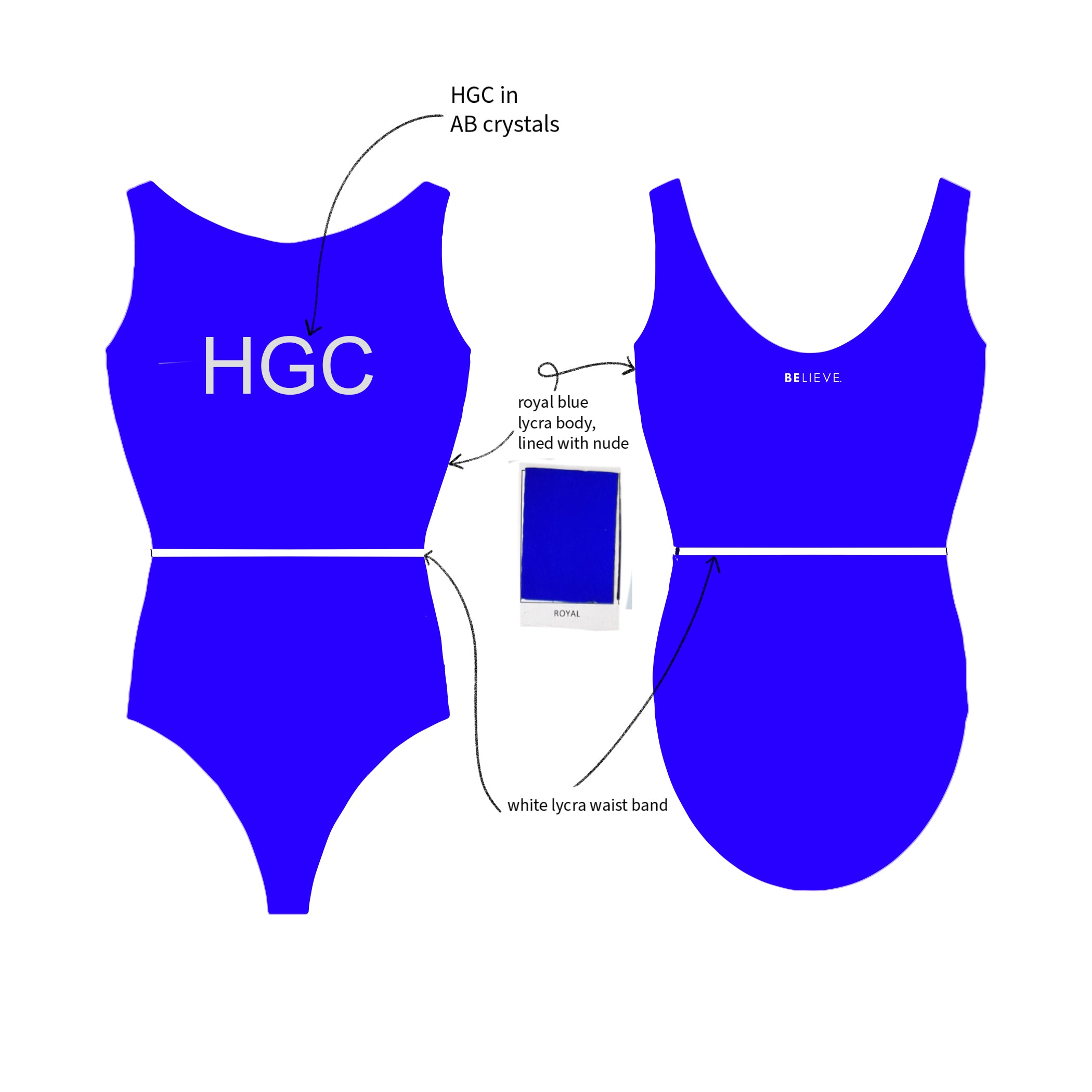 HUNTINGDON Participation Leotard BLUE