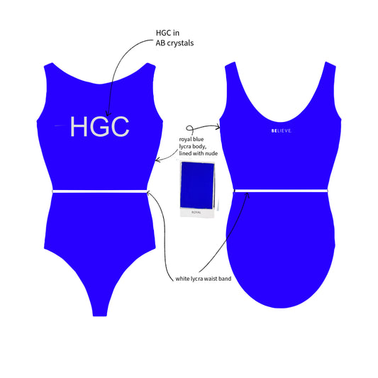 HUNTINGDON Participation Leotard BLUE - PRE - ORDER 8 week delivery