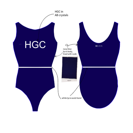 HUNTINGDON Participation Leotard NAVY - PRE - ORDER 8 week delivery