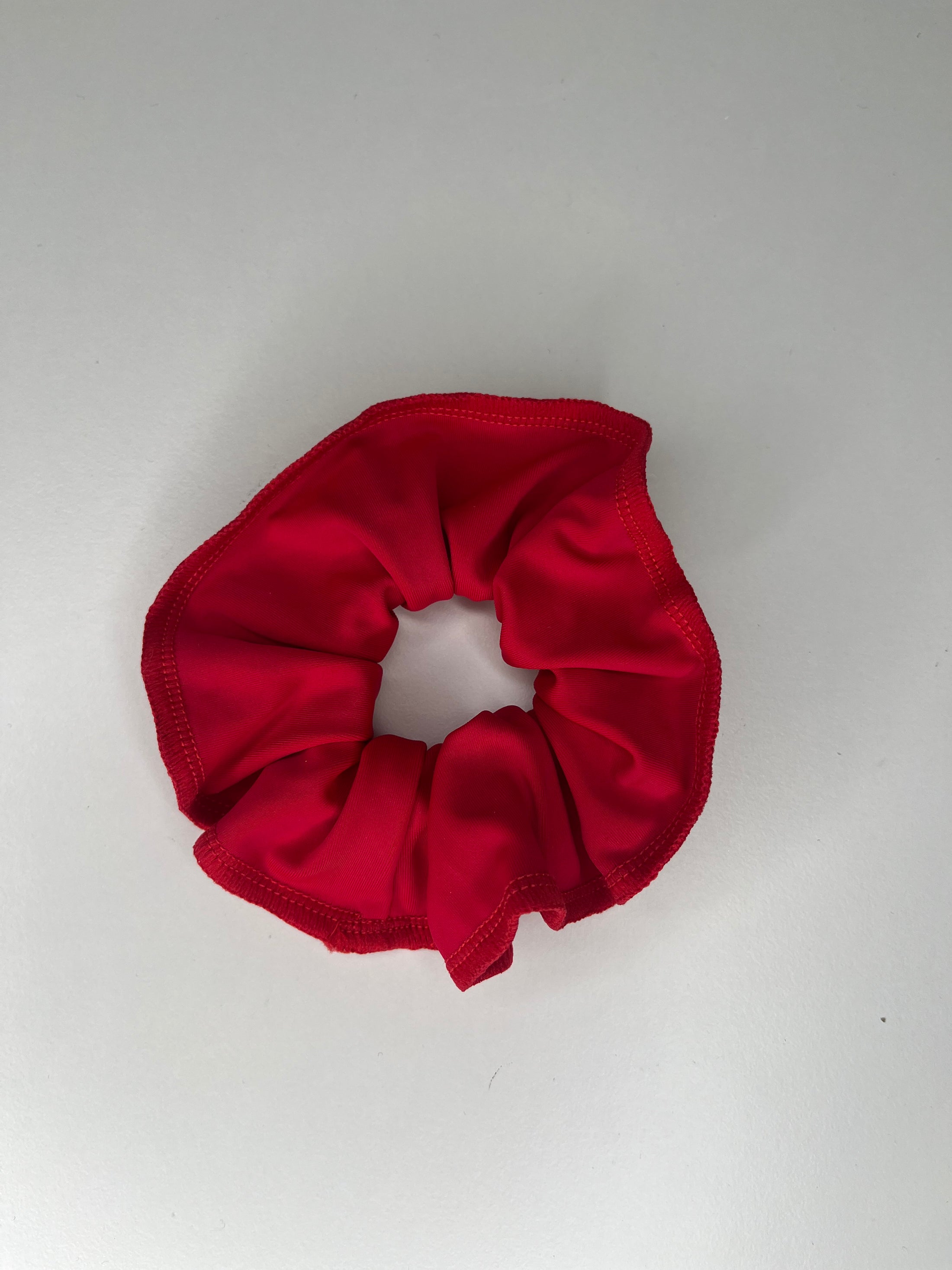 Lycra red scrunchie