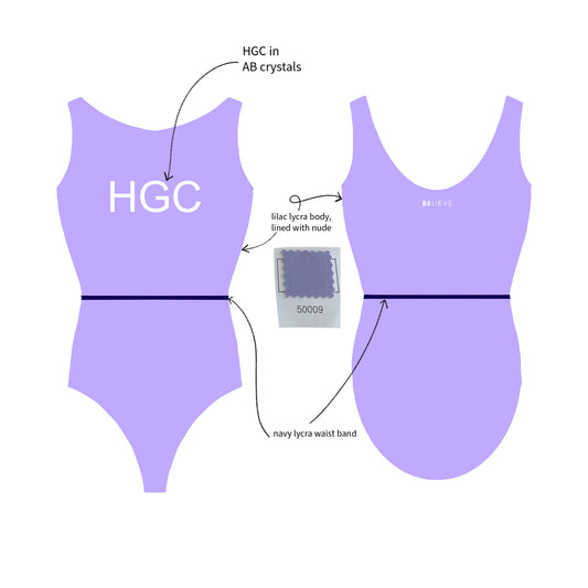 HUNTINGDON Participation Leotard Lilac - PRE - ORDER 8 week delivery