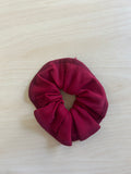 Burgundy Lycra scrunchie