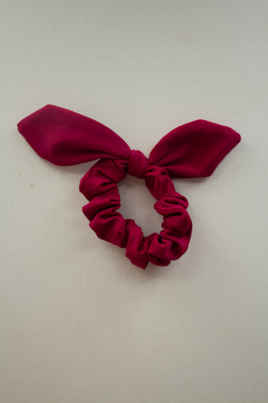 Lycra plum scrunchie bow