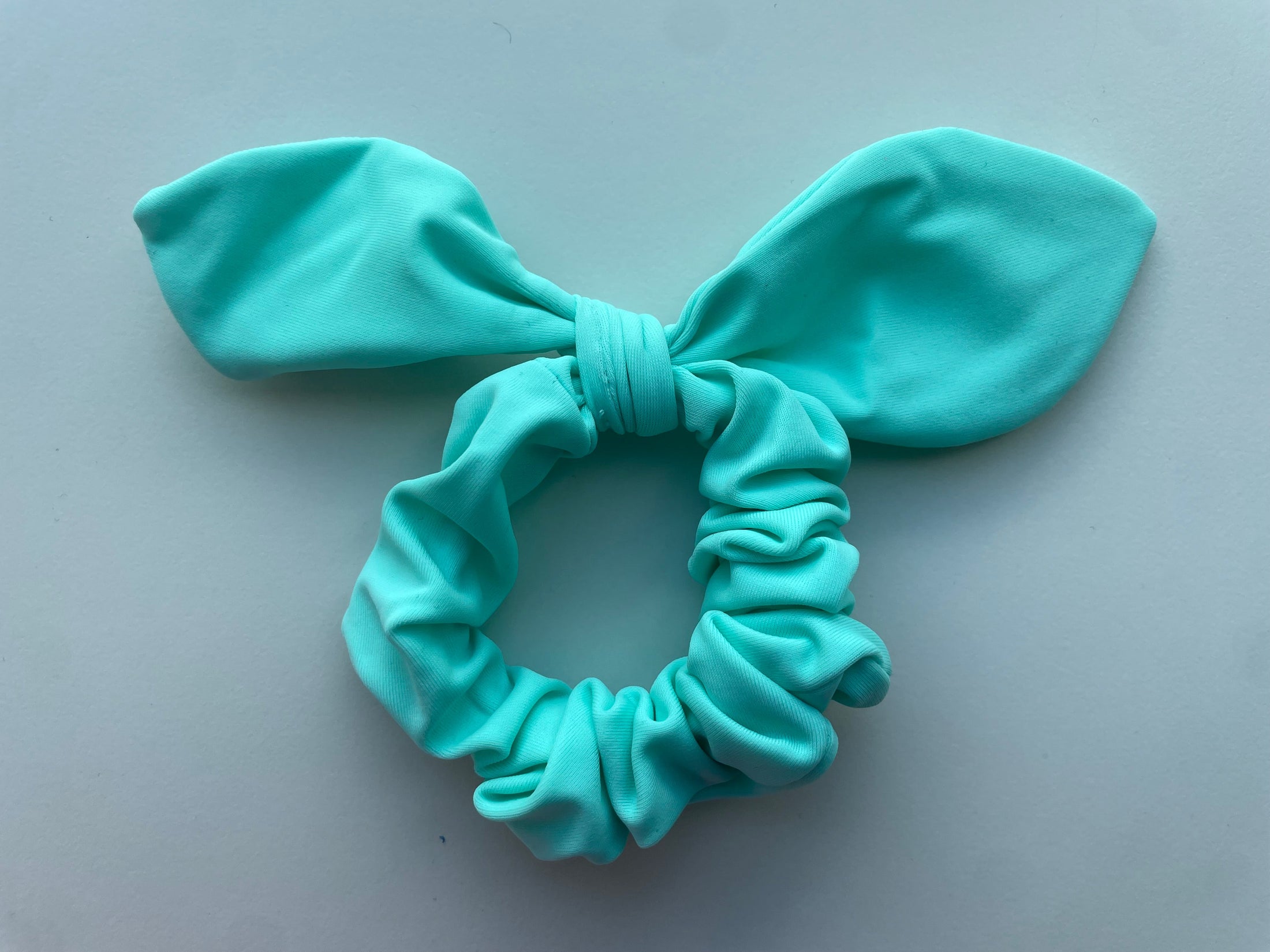 Lycra mint scrunchie bow